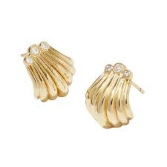 Kendra Scott Jewelry - Kendra Scott Isla Huggie 14K-Gold Over Brass Rhinestone Stud Earrings NWT